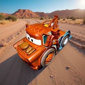 Disney Pixar Cars Toys Mater Push Along Tow Truck 5.5” B7